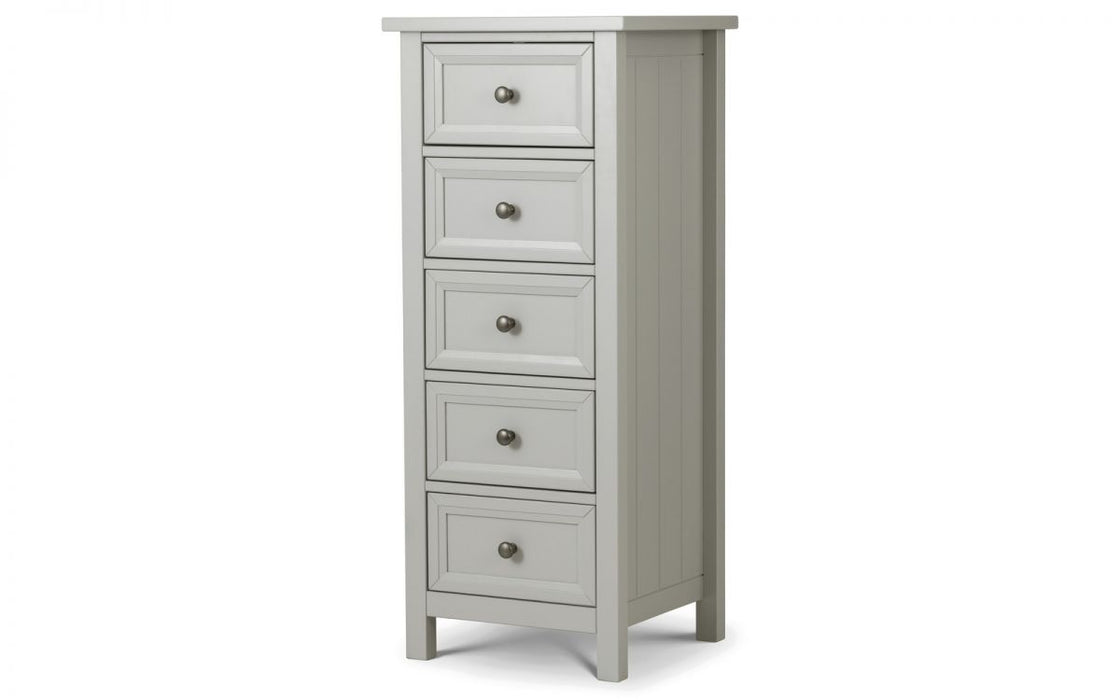 Julian Bowen Maine 5 Drawer Tall Chest - Available In 3 Colours