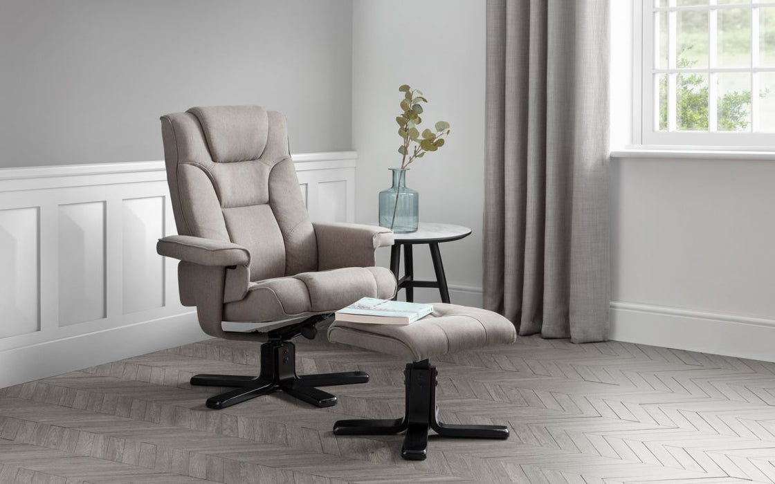 Julian Bowen Malmo Recliner & Footstool - Available In 3 Colours