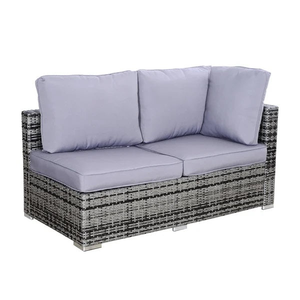 Oxford Outdoor Corner Sofa 4 PC Patio Rattan Set with Coffee Table In Grey