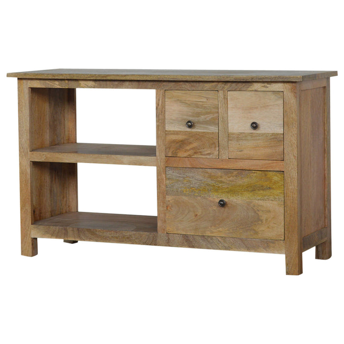 Country Style Media Unit with 3 Drawers
