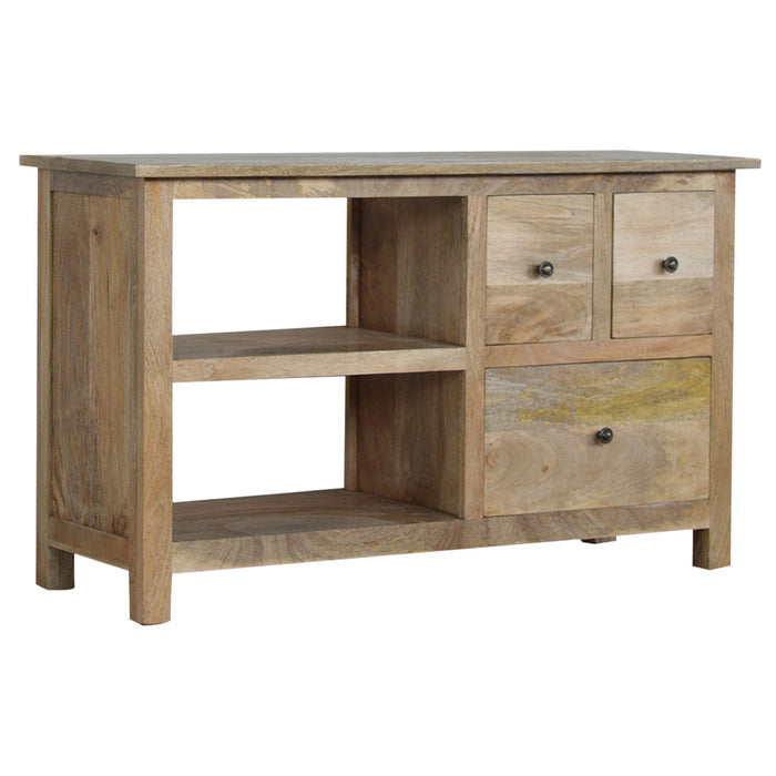 Country Style Media Unit with 3 Drawers