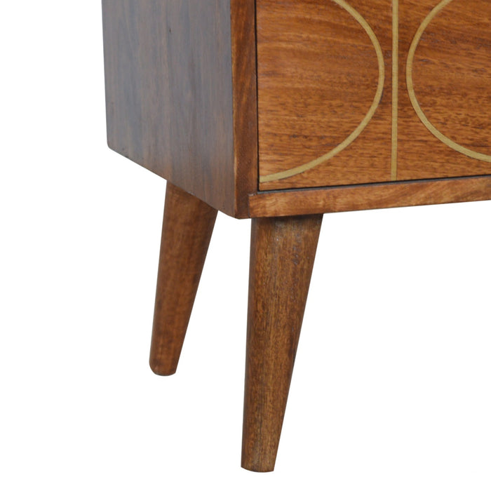 Chestnut Gold Inlay Abstract Bedside