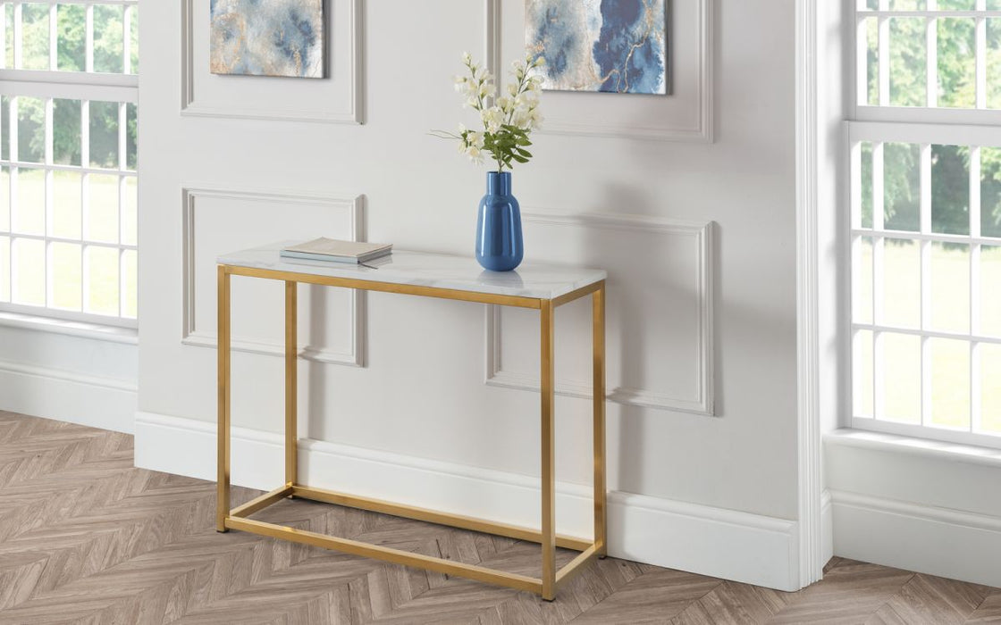 Julian Bowen Scala Marble Top Console Table - Available In 2 Colours