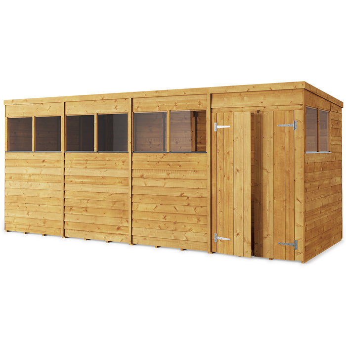 Store More Overlap Pent Shed - Available in 11 Sizes With Optional Windows