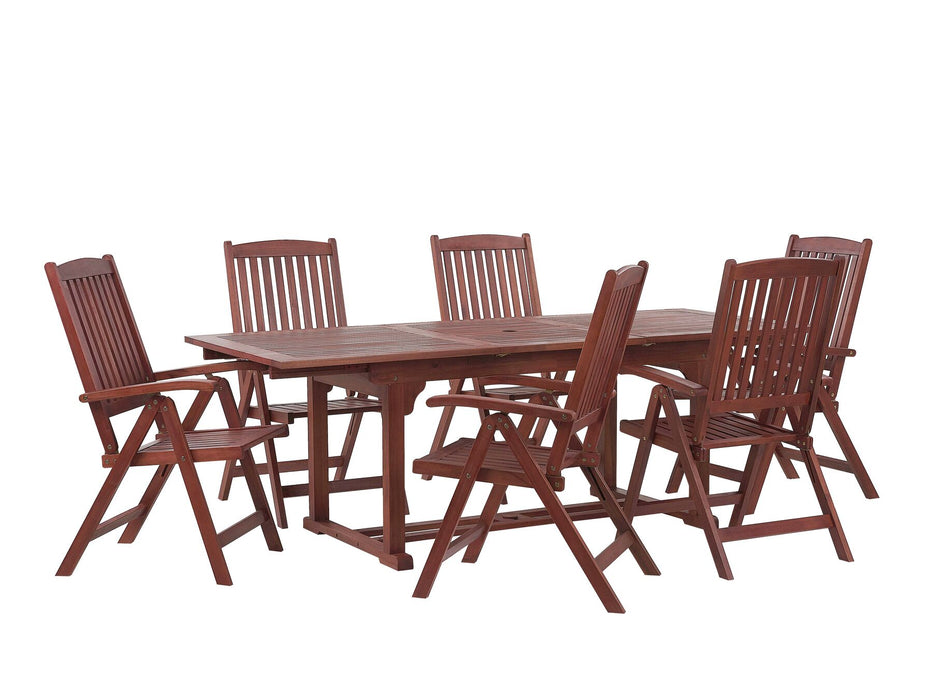 6 Seater Acacia Wood Garden Dining Set with Taupe Cushions