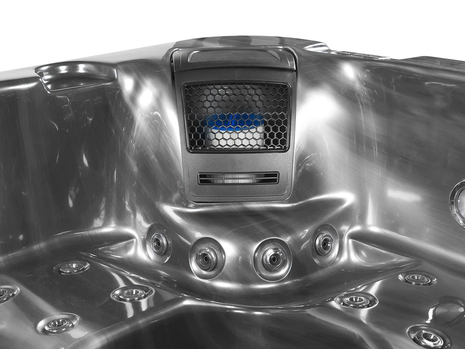Square Hot Tub with LED Silver