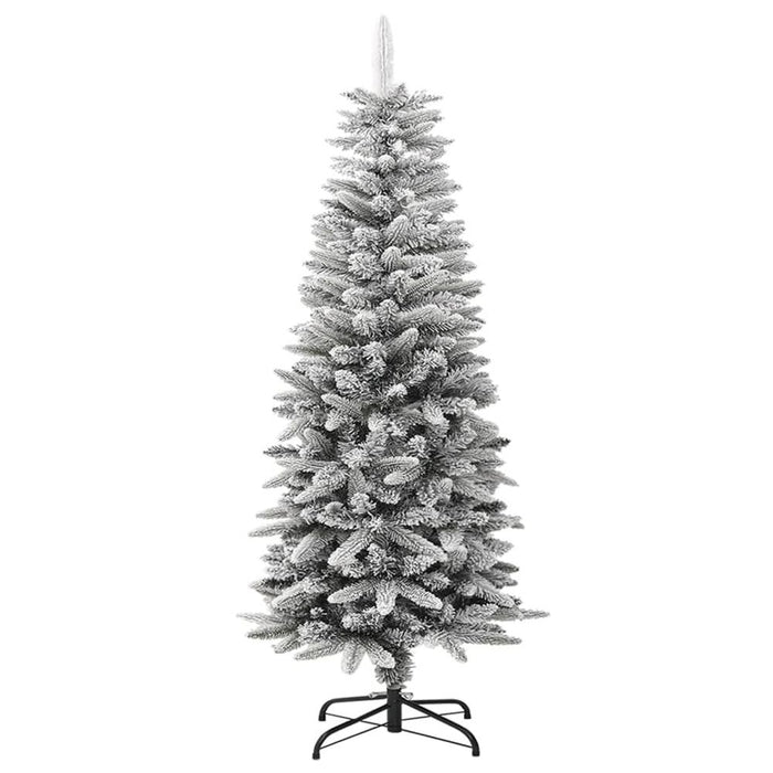 Artificial Slim Christmas Tree with Flocked Snow 120 cm PVC&PE