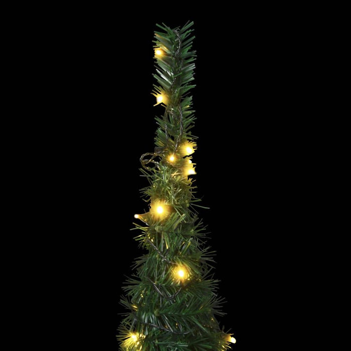 Pop-up String Artificial Christmas Tree with LED Green 150 cm to 210 cm