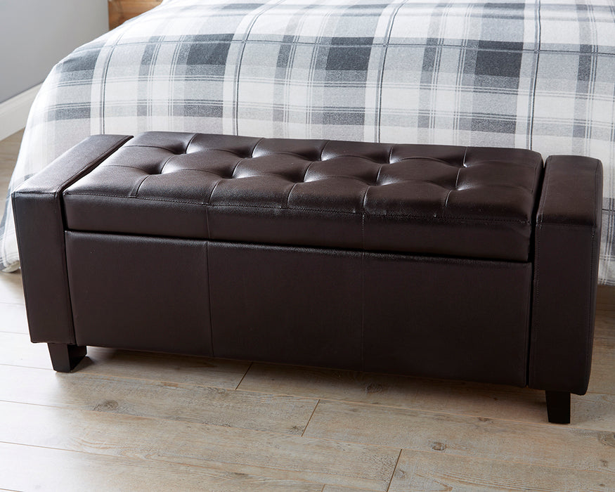 Verona Faux Leather Ottoman Bench - Available In 3 Colours