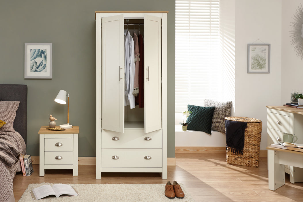 Lancaster 2 Door 2 Drawer Wardrobe - Available In 2 Colours