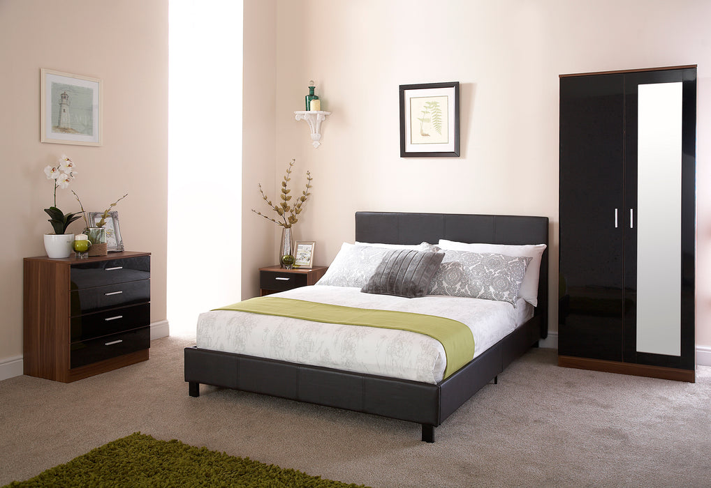 Faux Leather Bed In A Box - Available In 4 Sizes & 3 Colours