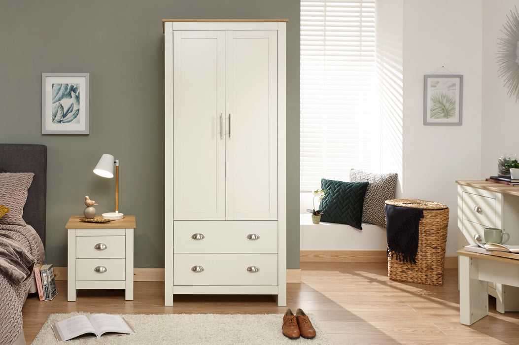 Lancaster 2 Door 2 Drawer Wardrobe - Available In 2 Colours
