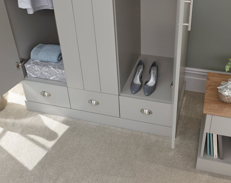 Kendal 3 Door 3 Drawer Wardrobe - Available In 2 Colours